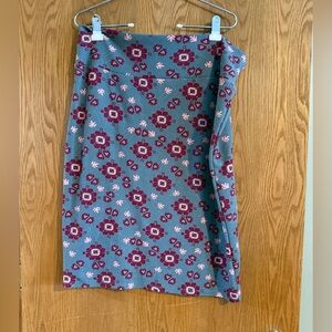 LuLaRoe Pencil Skirt - Teal and Burgundy Floral